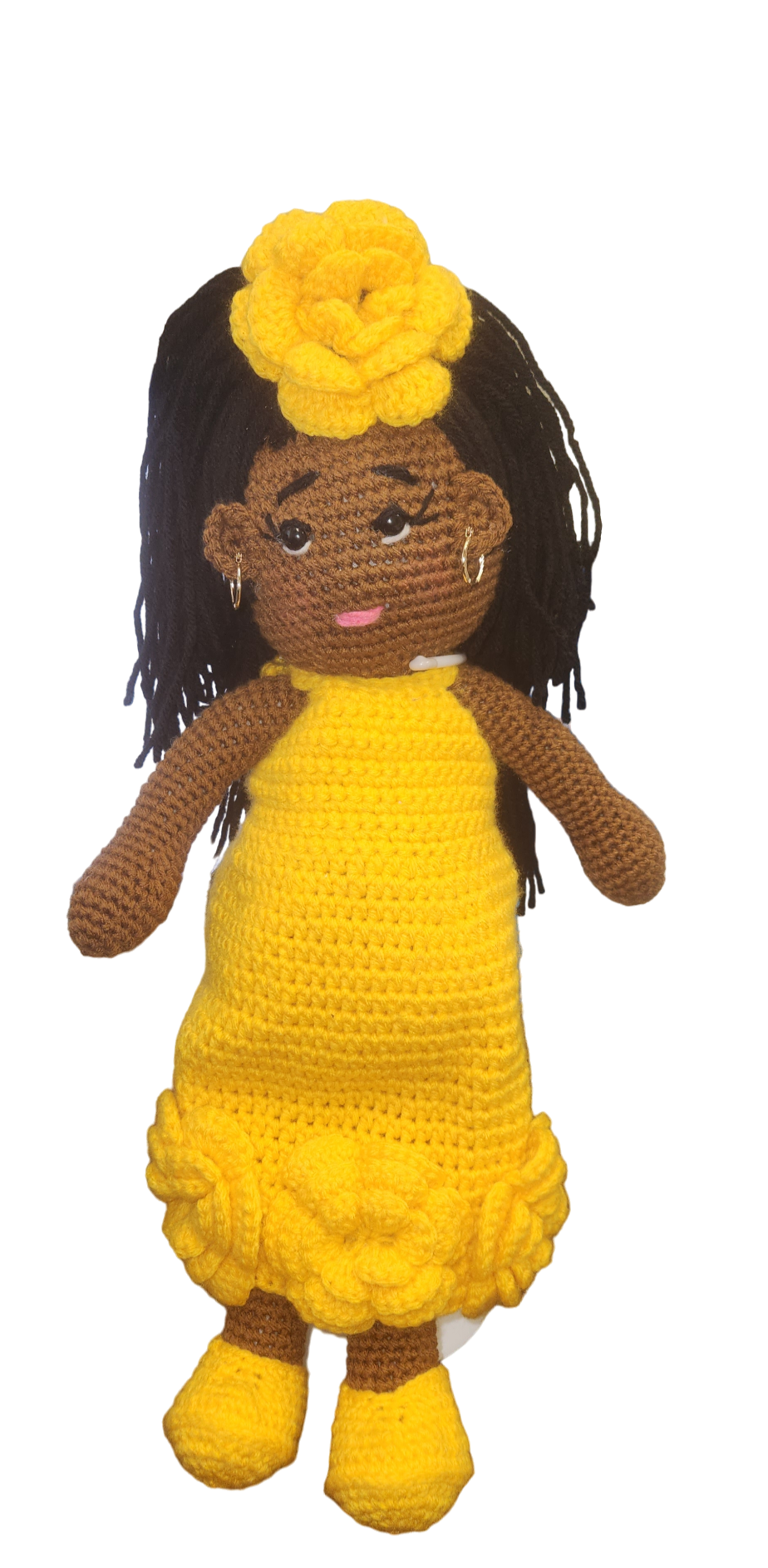 Yellow Flower Crochet Doll