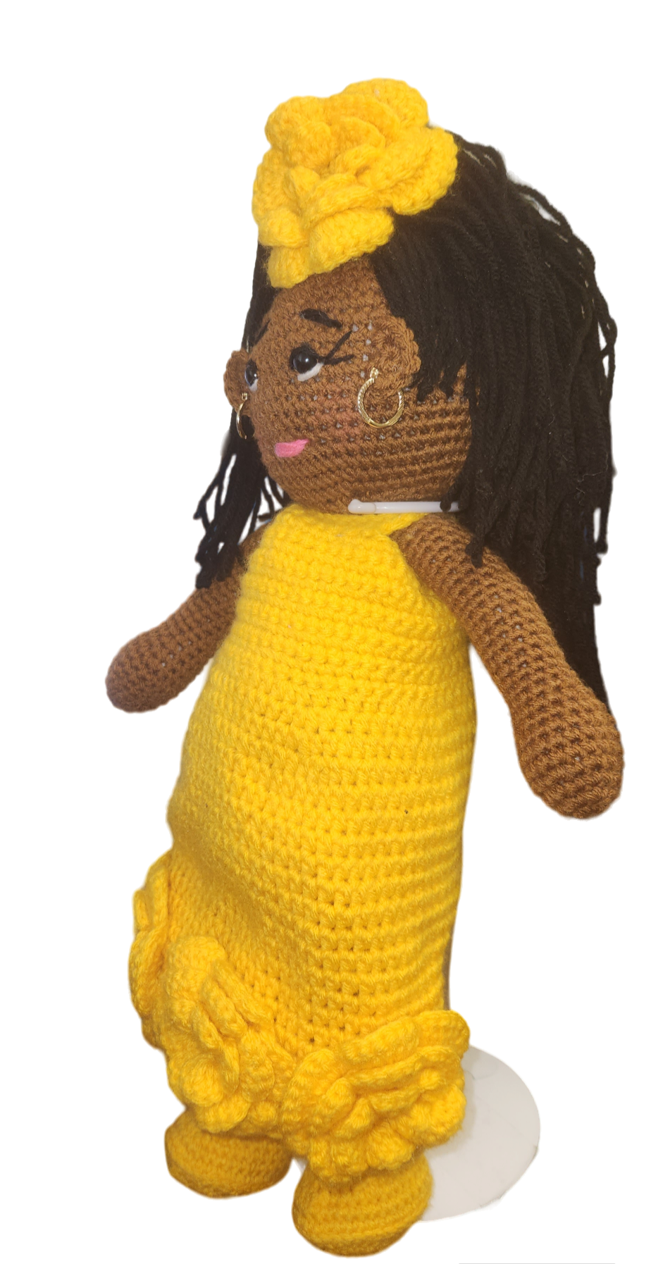 Yellow Flower Crochet Doll