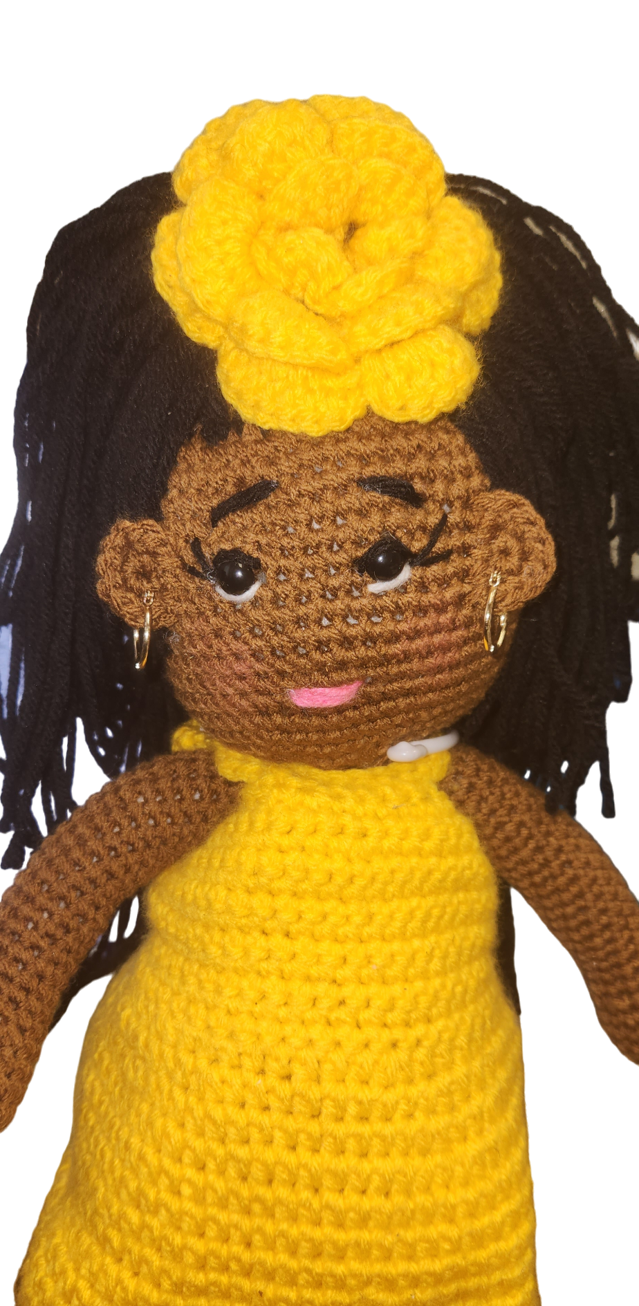 Yellow Flower Crochet Doll
