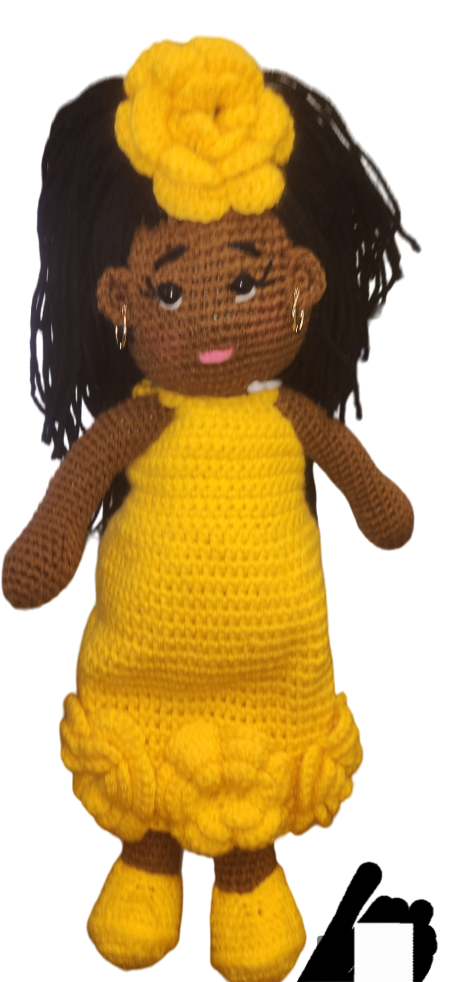 Yellow Flower Crochet Doll