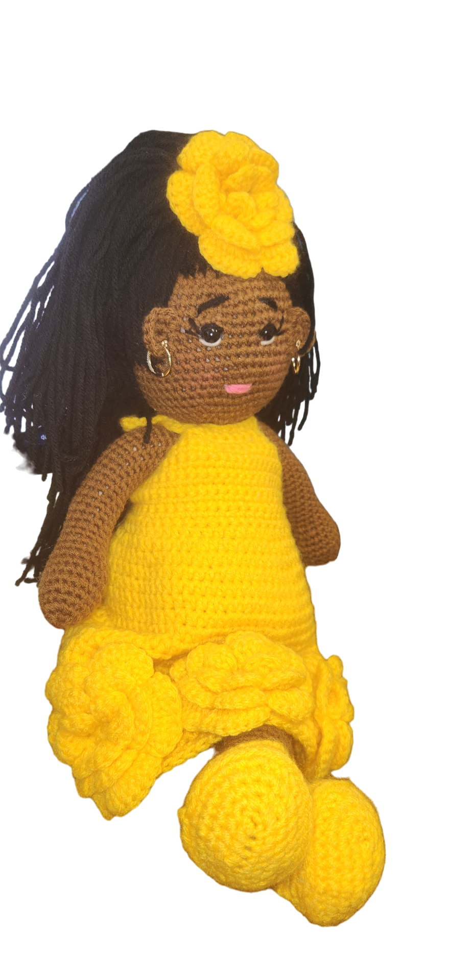 Yellow Flower Crochet Doll