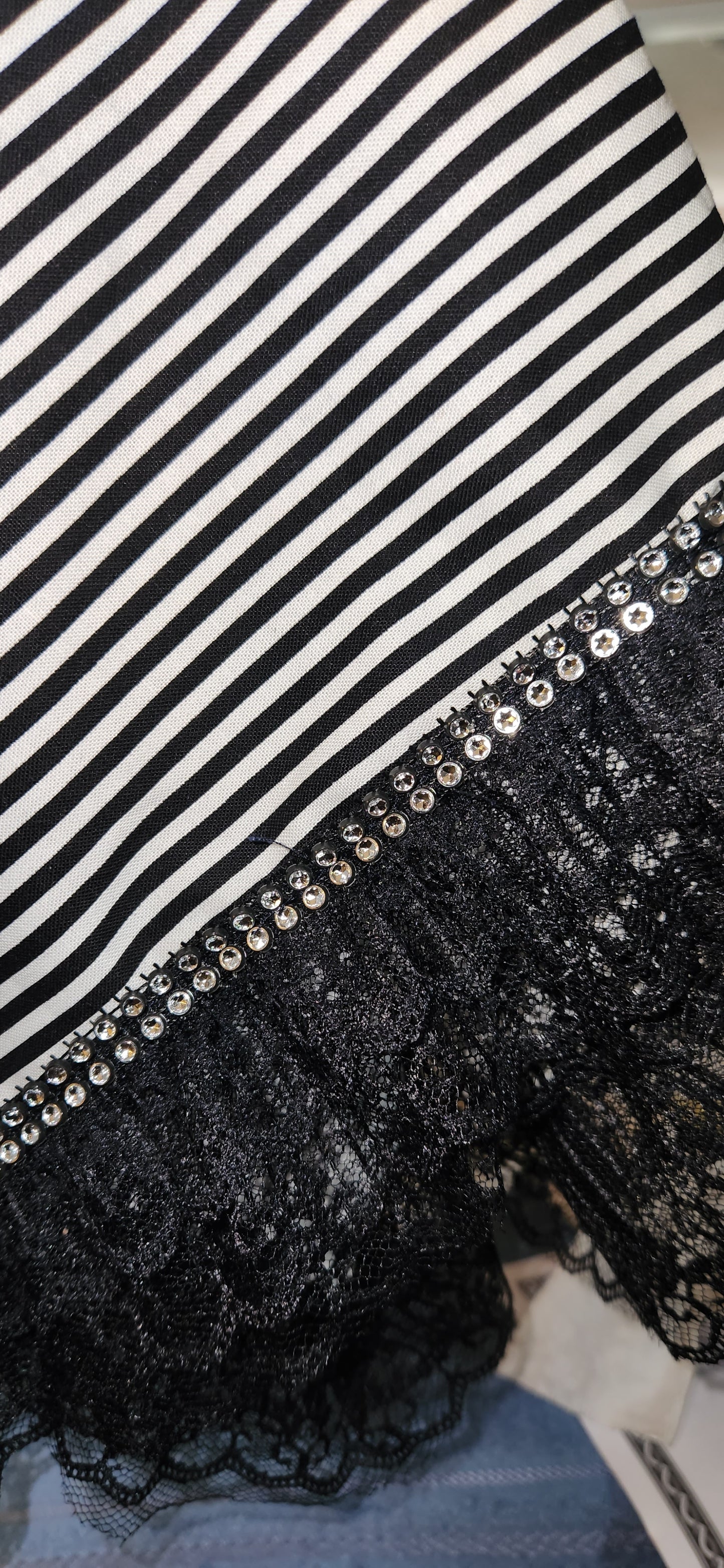 Striped Ruffled Bling Wristlet Lap Scarf