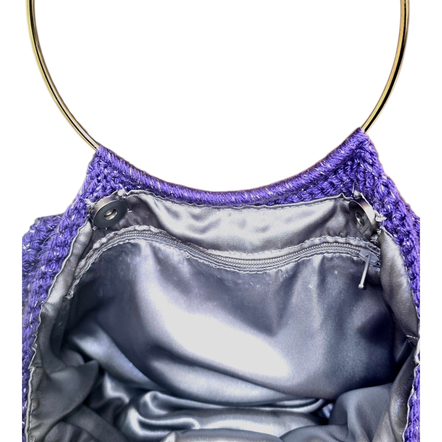 Purple Metallic Rose Hexagon Bag