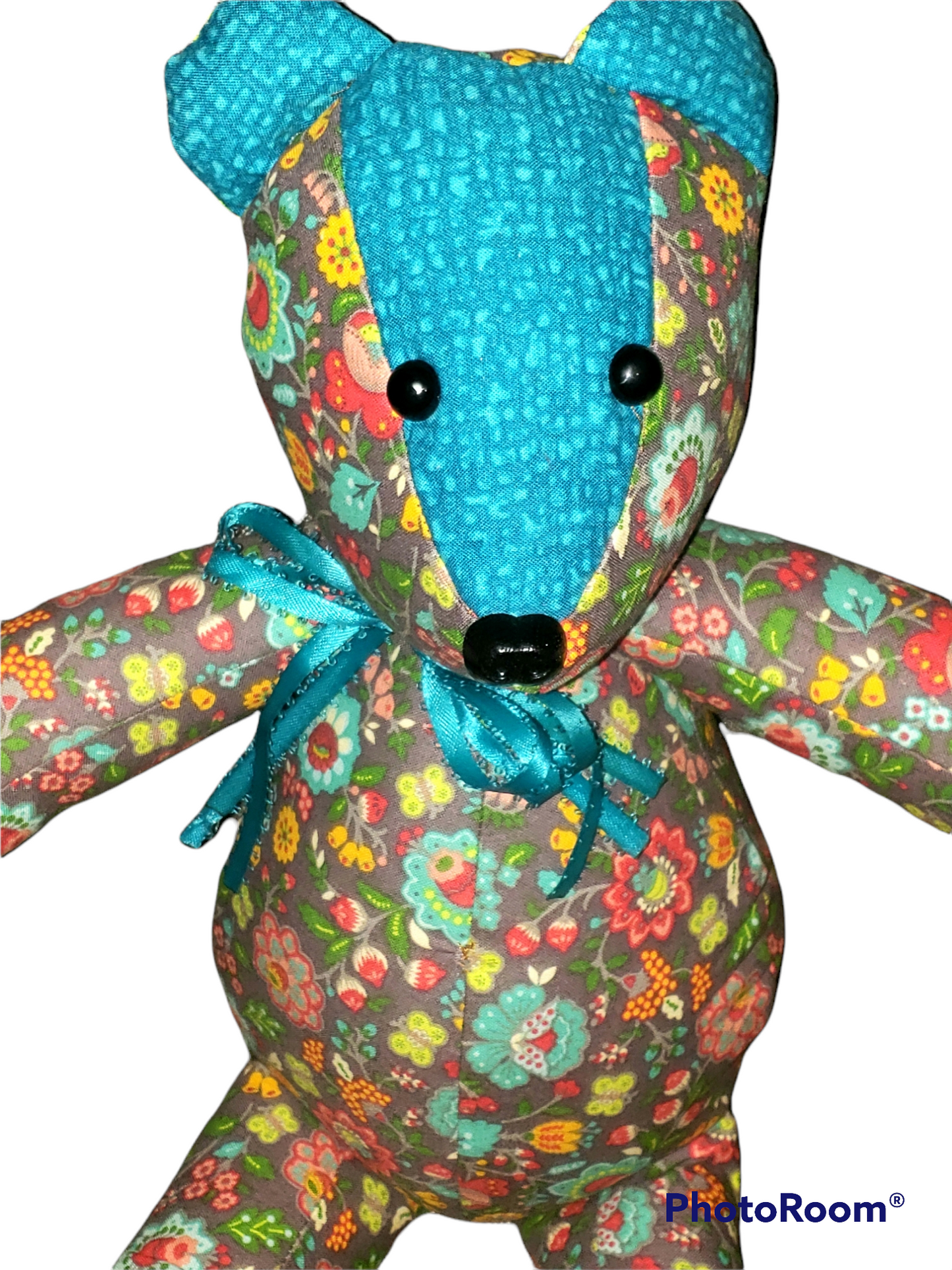 Memory Bears - Vintage Flower Print and Turquoise