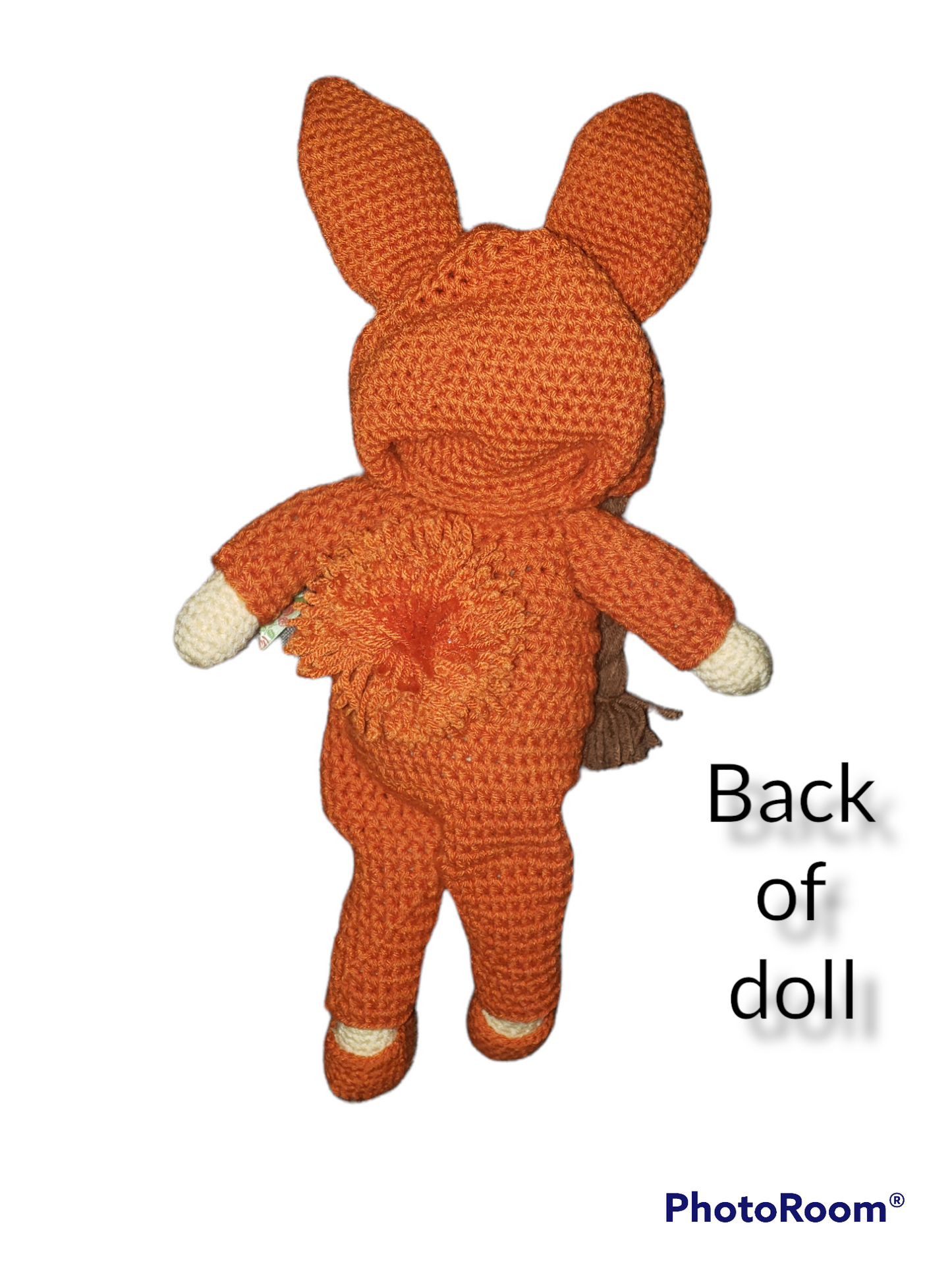 Orange Bunny Romper Crochet Doll