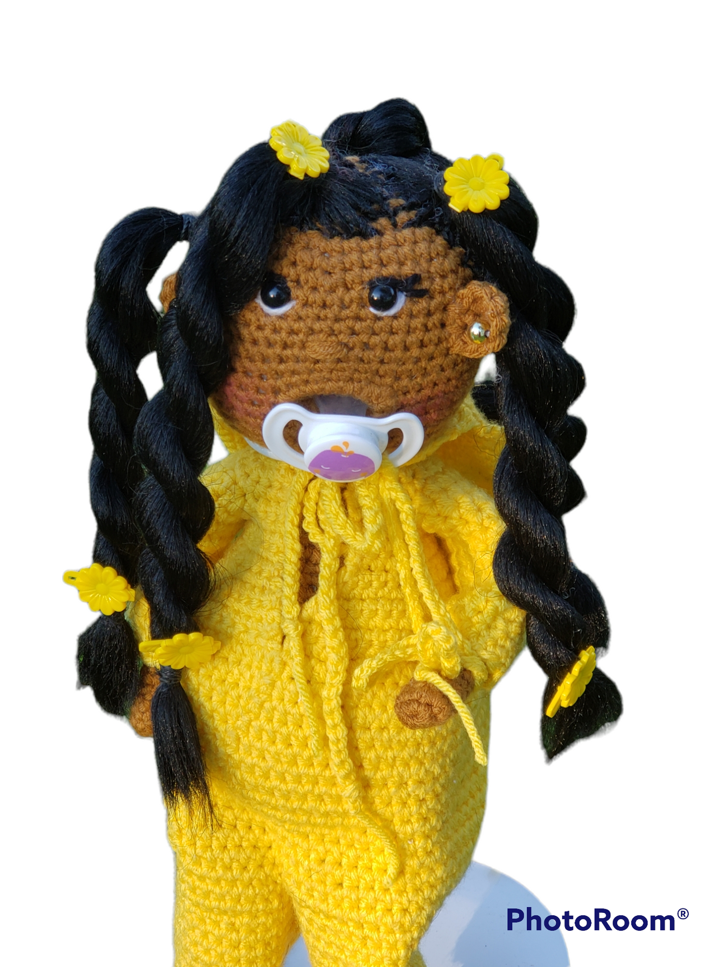 Yellow Bunny Romper Crochet Doll