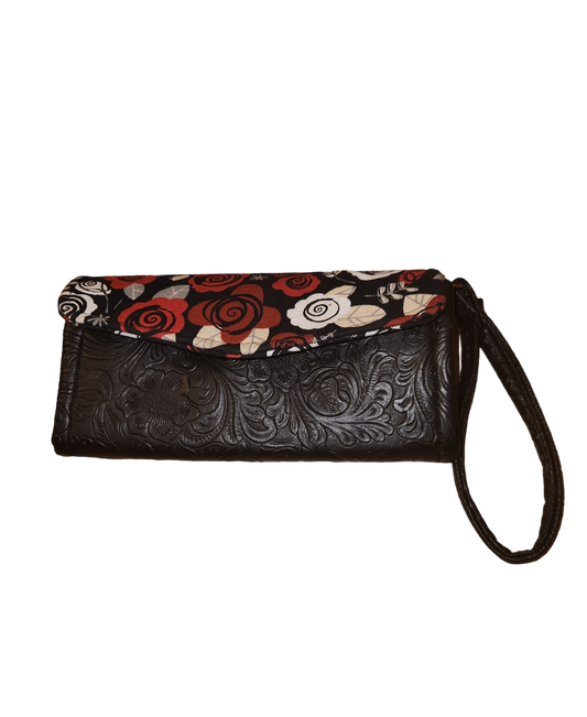 Red and Grey Floral NCW Wallet