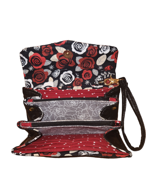 Red and Grey Floral NCW Wallet