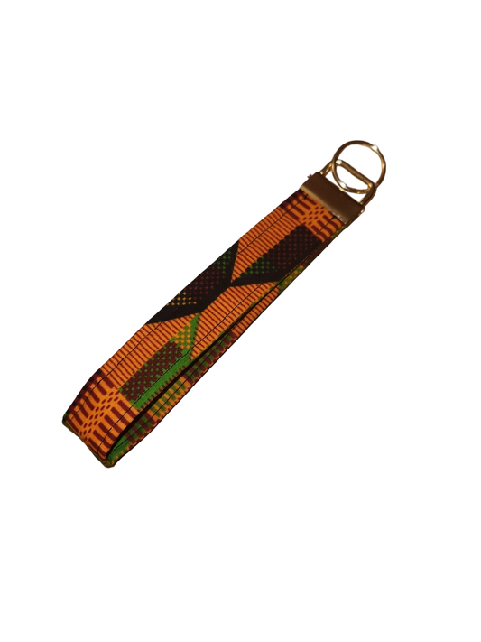 Orange and Black African Key Fob