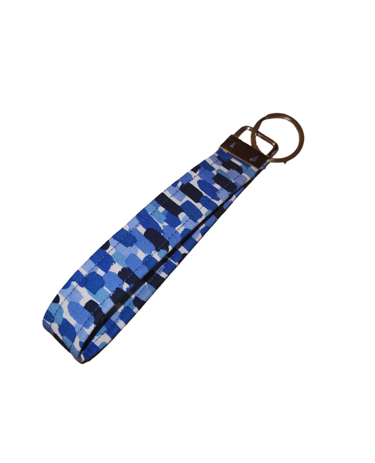 Blue Dashes Key Fob