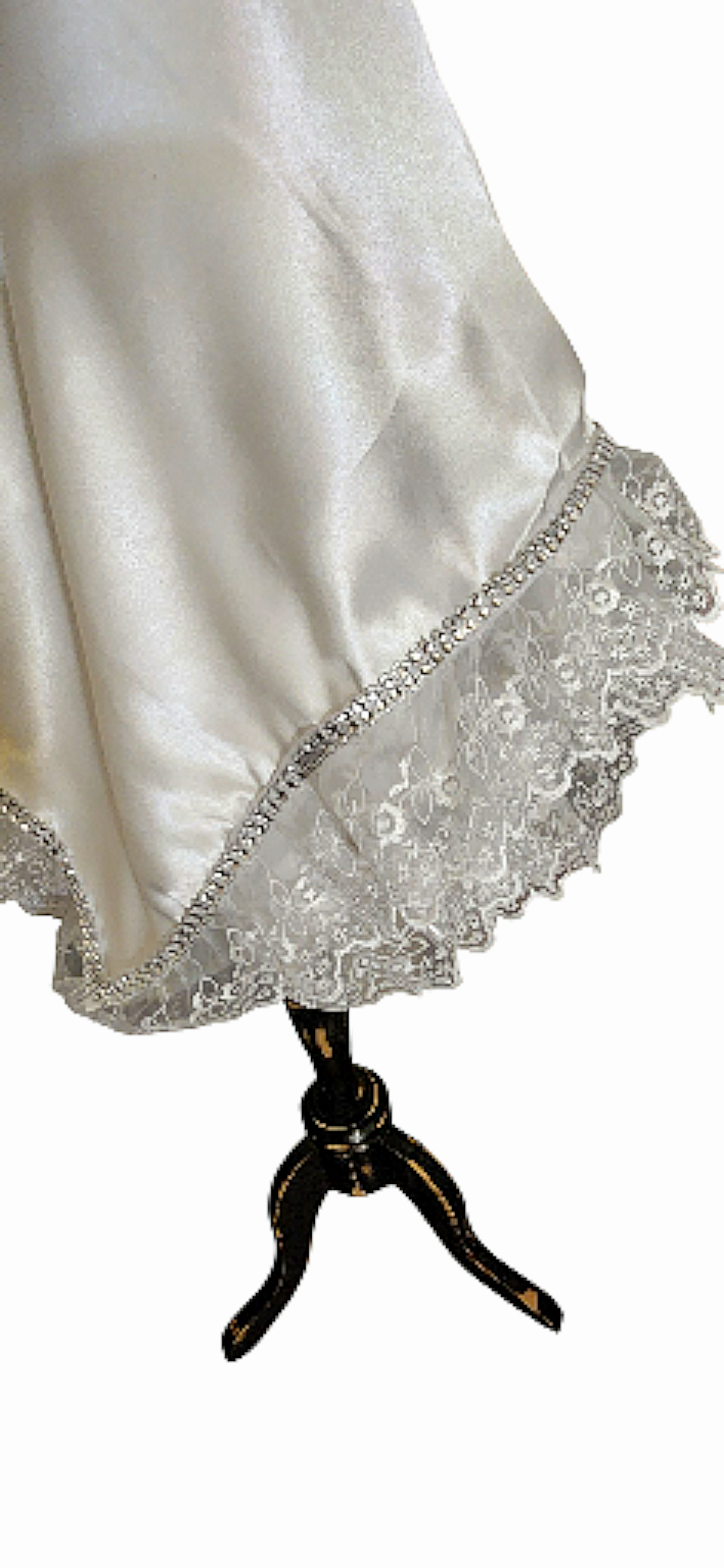 White Polysatin Bling Wristlet Lap Scarf