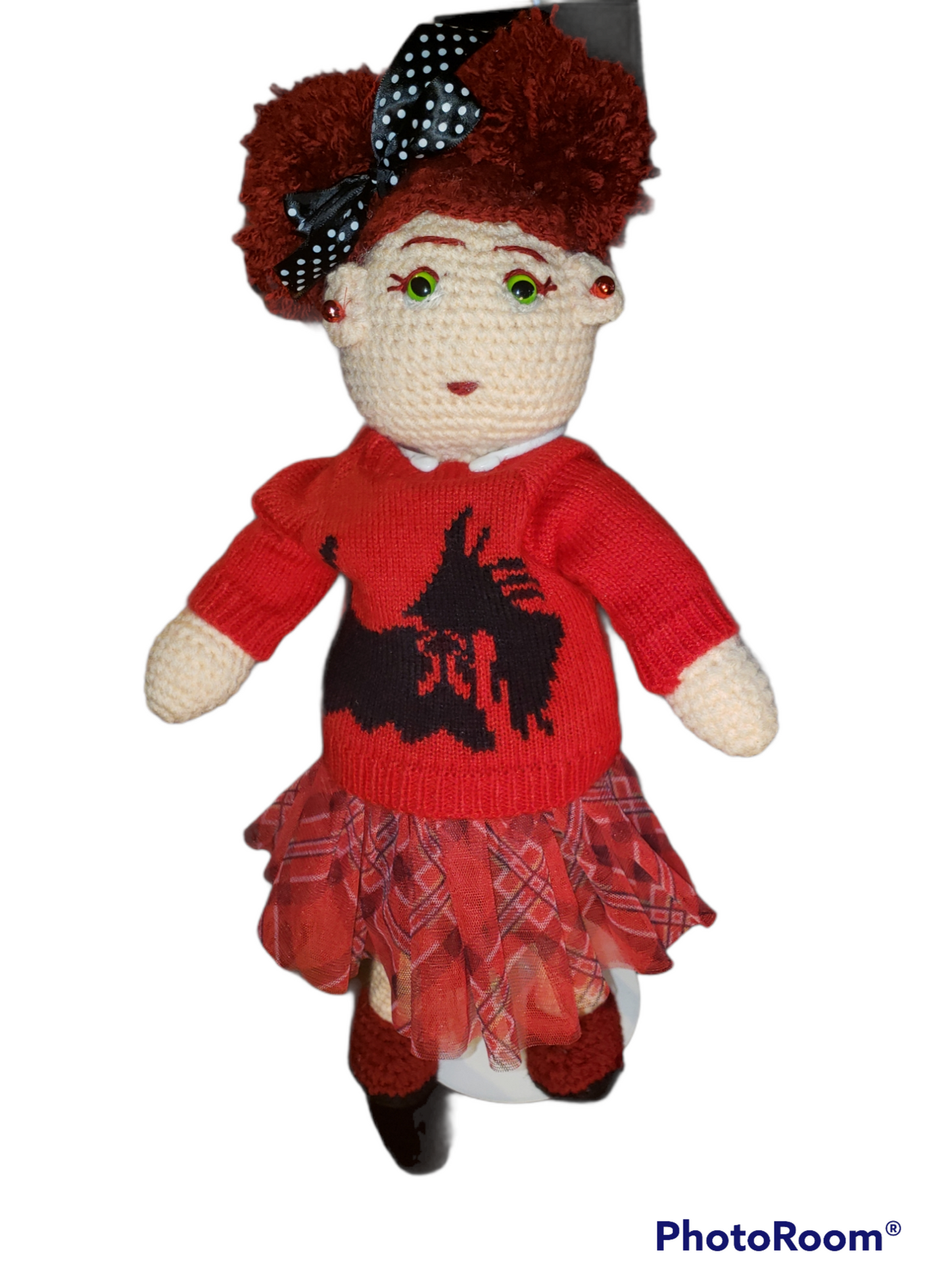 Plaid Scottish Terrier Crochet Doll