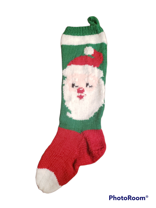 Santa Claus Hand Knitted Christmas Stocking